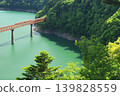 The Ikawa Line in the fresh greenery (across Lake Oku-Oi) 139828559