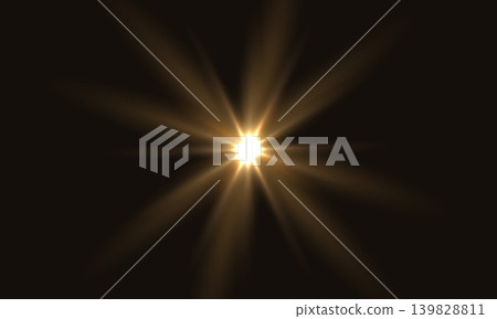 Golden flash light on black vector background. Sparkle shining magic gold holiday starlight. Festive glow yellow flashing light Golden flash light on black vector background. Sparkle shining magic gold holiday starlight. Festive glow yellow flashing light 139828811