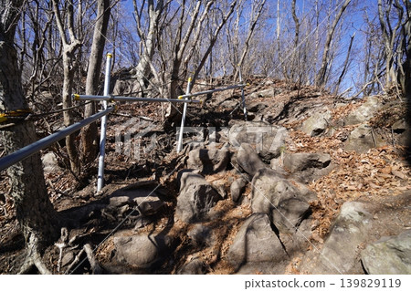 Climbing Mt. Mizusawa in Shibukawa City. The climb from Oyasumiishi to the summit is tough. January 9, 2026 139829119