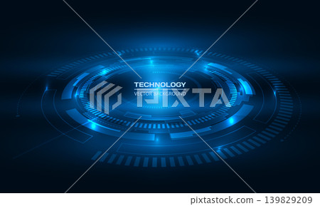 Futuristic technology background with glowing blue HUD interface elements, digital circles and neon light effects. Suit for cybersecurity presentations, AI branding, gaming graphic and data analytic Futuristic technology background with glowing blue HUD interface elements, digital circles and neon light effects. Suit for cybersecurity presentations, AI branding, gaming graphic and data analytic 139829209