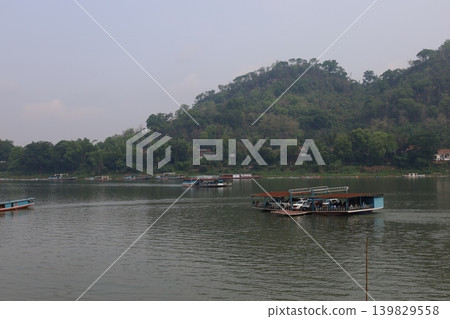View from a ferry on the Mekong River [Luang Prabang, Laos] 139829558