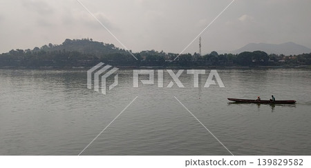 View from a ferry on the Mekong River [Luang Prabang, Laos] 139829582