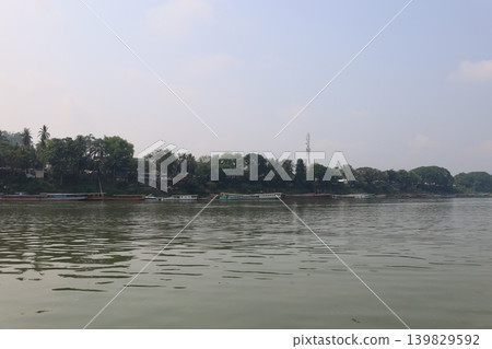 View from a ferry on the Mekong River [Luang Prabang, Laos] 139829592