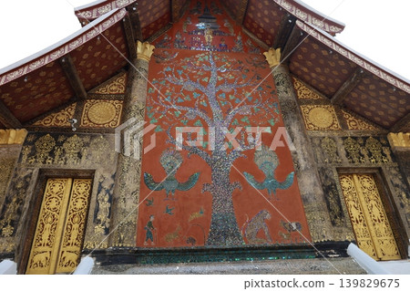 Wat Xieng Thong, the Mai Thong (Golden Tree) on the outer wall of the main hall [Luang Prabang, Laos] 139829675
