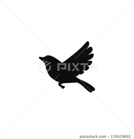 Silhouette illustration of a flying bird - minimalist design - transparent PNG Silhouette illustration of a flying bird - minimalist design - transparent PNG 139829692