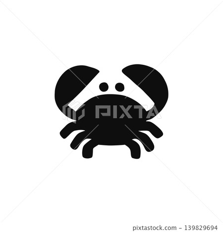 Cute crab pictogram silhouette on a white background - sea creature - summer Cute crab pictogram silhouette on a white background - sea creature - summer 139829694