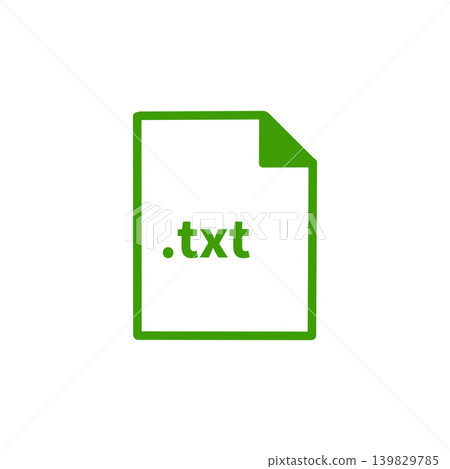一個簡單的綠色象形圖圖標，表示文字檔（.txt）。 139829785