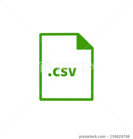 CSV 檔案圖示插圖 | 資料、資訊和表格格式的圖像 139829786