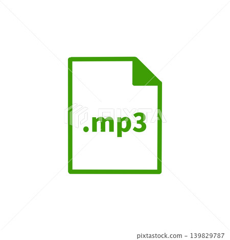 MP3 file icon illustration material - green, simple, web resource 139829787