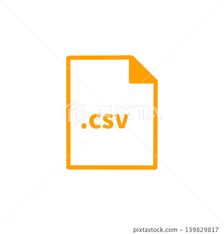 CSV file icon, data file, information, simple, orange vector illustration material CSV file icon, data file, information, simple, orange vector illustration material 139829817