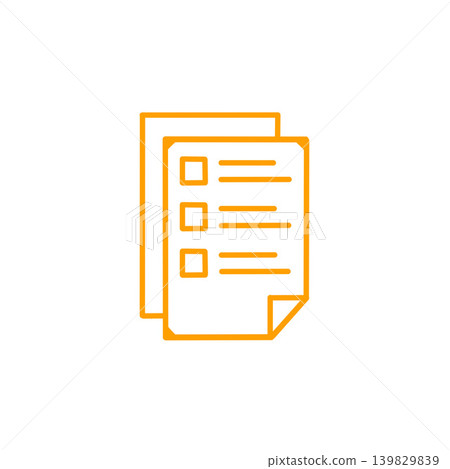 Checklist icon material - orange line drawing - image of a to-do list or task management Checklist icon material - orange line drawing - image of a to-do list or task management 139829839