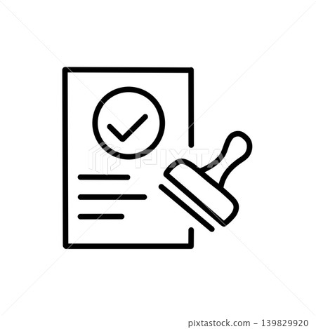 Approved document and stamp icon material Approved document and stamp icon material 139829920
