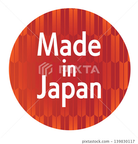 Made in Japan logo featuring traditional Japanese patterns Made in Japan logo featuring traditional Japanese patterns 139830117