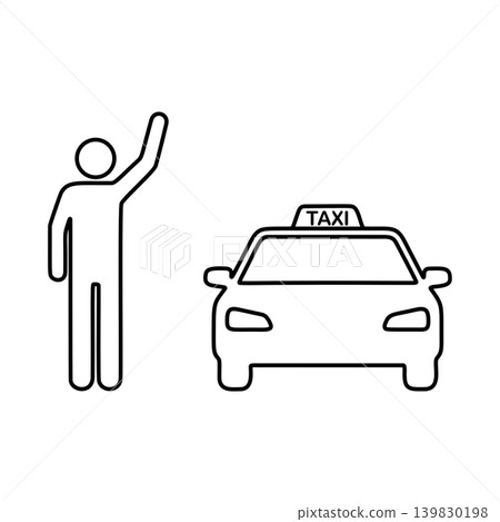 一個正在叫計程車的人的Line圖示。 一個正在叫計程車的人的Line圖示。 139830198