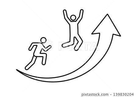 A LINE icon of a person jumping up 139830204
