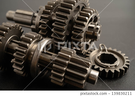 Metal gear wheel engine car and bike, mechanic industry. 139830211