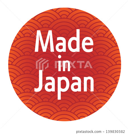 日本製造標誌，飾有傳統日本圖案 139830382