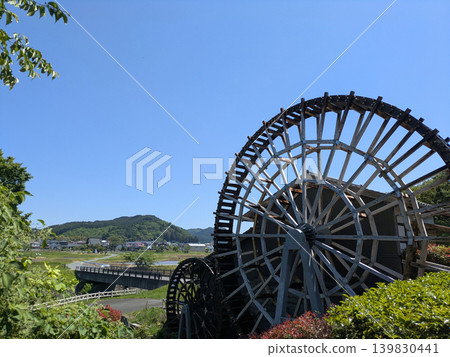 Watermill and rural scenery, blue sky, Higashiyamado Iono Roadside Station, Nasu, Tochigi Prefecture Watermill and rural scenery, blue sky, Higashiyamado Iono Roadside Station, Nasu, Tochigi Prefecture 139830441