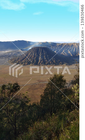 Mount Bromo caldera landscape vertical view Mount Bromo caldera landscape vertical view 139830466