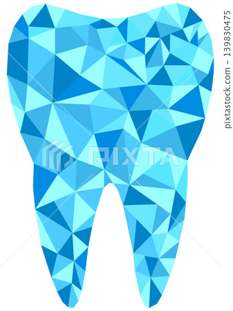 tooth made of polygons on a white background 139830475