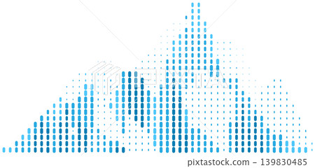 pixel mountains over the white background 139830485