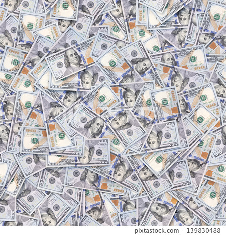 Seamless texture of Scattered US Hundred Dollar Bills Seamless texture of Scattered US Hundred Dollar Bills 139830488