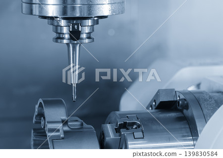 High-precision hole making process on automotive casting parts using a ball nose end mill tool on a 4-axis CNC milling machine. High-precision hole making process on automotive casting parts using a ball nose end mill tool on a 4-axis CNC milling machine. 139830584
