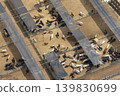 Commercial cattle stockyard with meat cows in rural Florida. Feeding of livestock on farm feedlot in USA 139830699