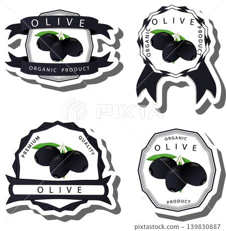 Berry theme from set juicy delicious olive of various sizes 139830887
