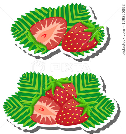 Berry theme from set juicy delicious strawberry of various sizes Berry theme from set juicy delicious strawberry of various sizes 139830898
