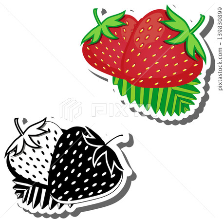 Berry theme from set juicy delicious strawberry of various sizes Berry theme from set juicy delicious strawberry of various sizes 139830899