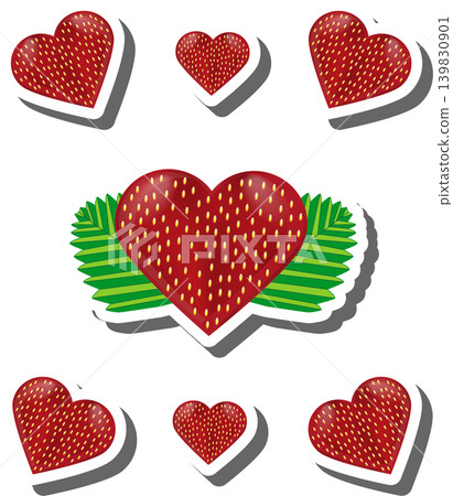 Berry theme from set juicy delicious strawberry of various sizes Berry theme from set juicy delicious strawberry of various sizes 139830901