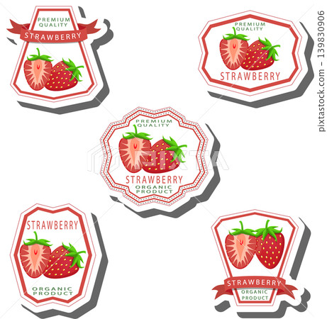 Berry theme from set juicy delicious strawberry of various sizes Berry theme from set juicy delicious strawberry of various sizes 139830906