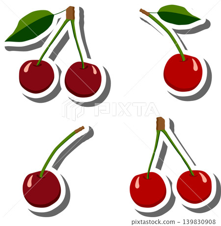 Berry theme from set juicy delicious cherry of various sizes Berry theme from set juicy delicious cherry of various sizes 139830908