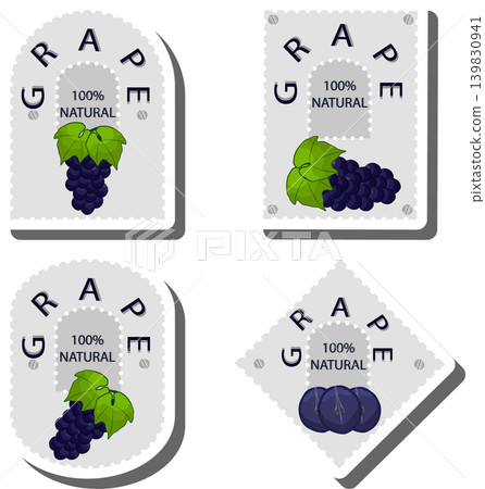 Berry theme from set juicy delicious grape of various sizes 139830941