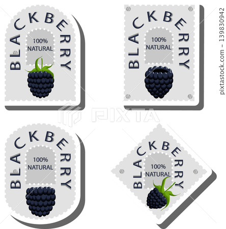 Berry theme from set juicy delicious blackberry of various sizes 139830942
