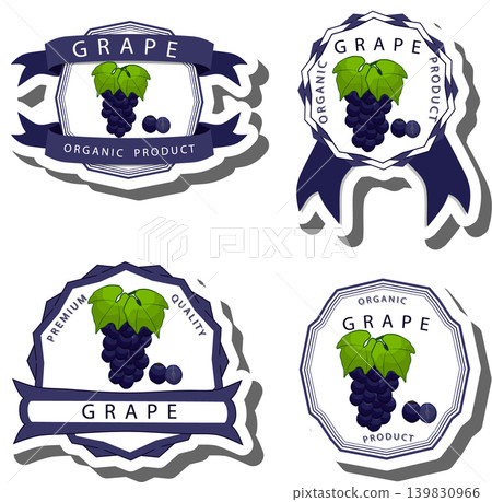 Berry theme from set juicy delicious grape of various sizes 139830966