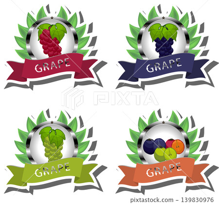 Berry theme from set juicy delicious grape of various sizes 139830976