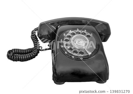 [Showa Retro] Black telephone (black and white) - no background 139831270