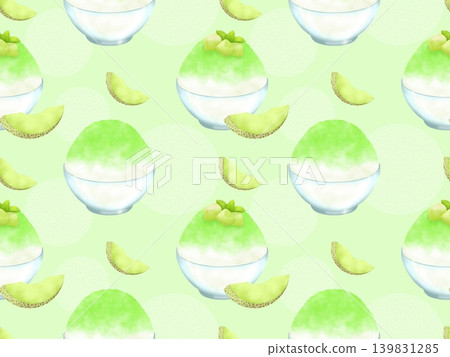 Seamless pattern of shaved ice (melon flavor) C-2 Seamless pattern of shaved ice (melon flavor) C-2 139831285