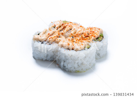 Close Up of Spicy Sushi Roll 139831434