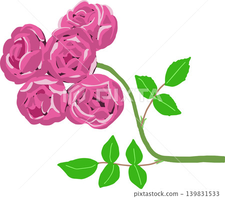 Illustration of a cup-shaped rose 139831533