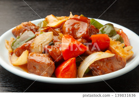 sweet and sour pork	 139831636
