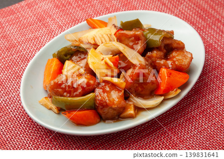sweet and sour pork	 139831641