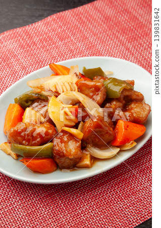 sweet and sour pork	 139831642