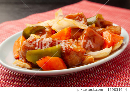 sweet and sour pork	 139831644