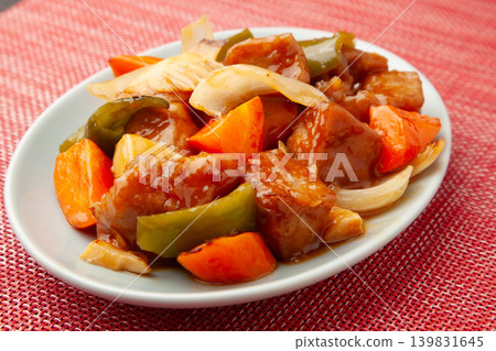 sweet and sour pork	 139831645