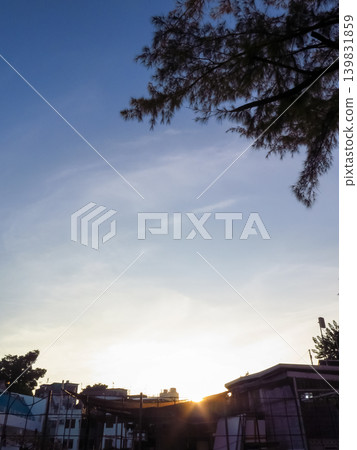 Buildings with trees in the city. Hong Kong Cityscape. Skyscrapers with trees. City and nature concept. Buildings with trees in the city. Hong Kong Cityscape. Skyscrapers with trees. City and nature concept. 139831859