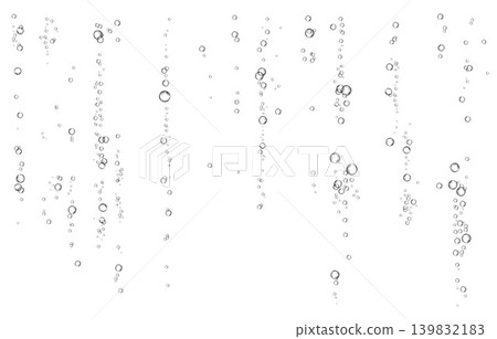 Oxygen air bubbles flow in water on white background. Oxygen air bubbles flow in water on white background. 139832183