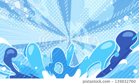水波紋和速度線背景插圖_16:9 139832760